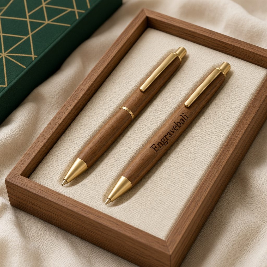 Wooden Pen Set β souvenir kayu custom grafir Engravebali Bali